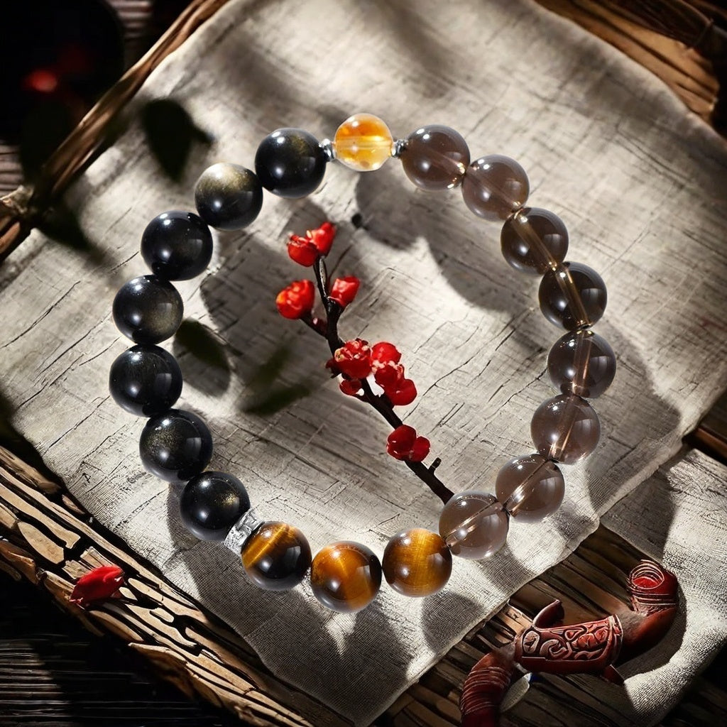 Smoky Quartz & Golden Tiger’s Eye Fortune Bracelet